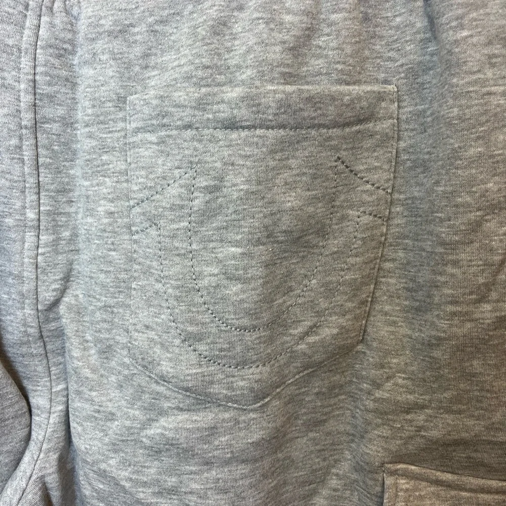 NWT True Religion Gray Joggers with Blue Logo